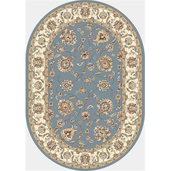 Dynamic Rugs ANOV71057365546 Ancient Garden 6 ft. 7 in. x 9 ft. 6 in. Oval 57365-5464 Rug - Light Blue/Ivory ANOV71057365546 - main